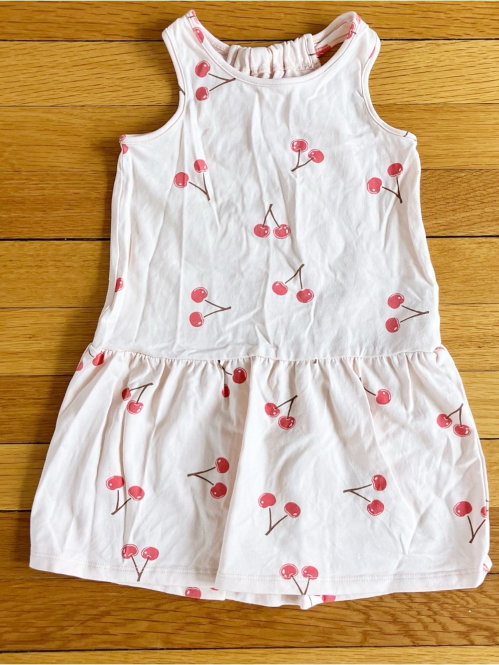 Miles The Label Pink Red Cherry Fruit Organic Cotton Racerback Sundress Dress 2Y